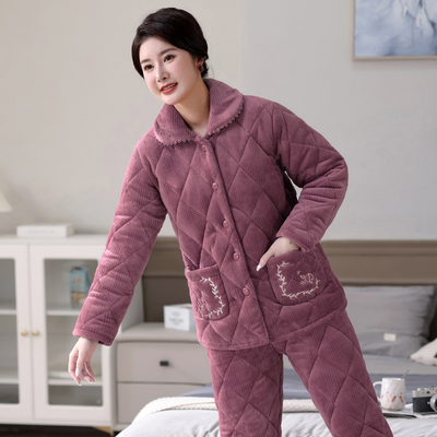 加厚睡衣珊瑚绒2025年新款中年