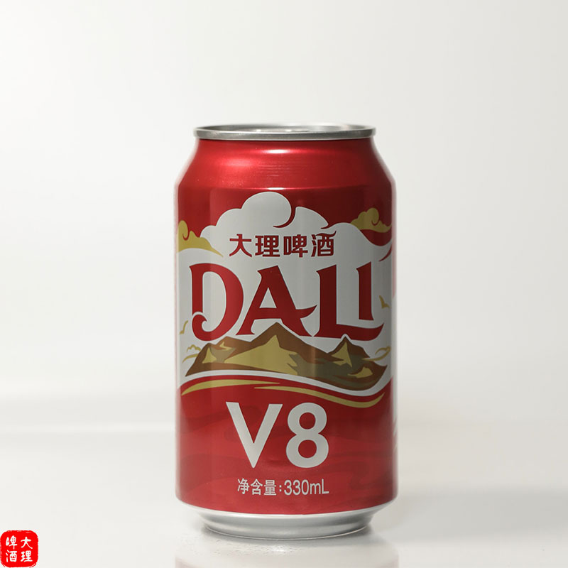 云南大理特产 大理v8啤酒 330ml罐装
