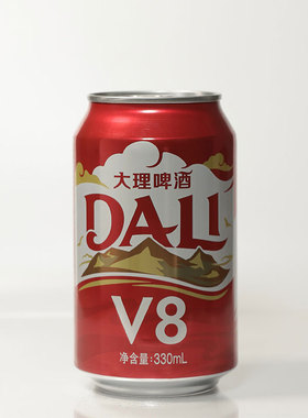 云南大理特产 大理v8啤酒 330ml罐装