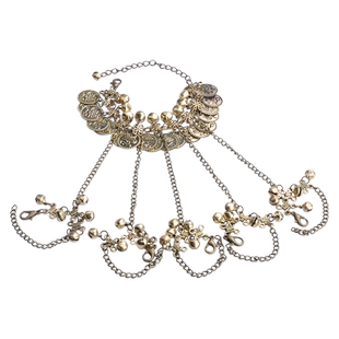 健康采耳养生辅助铃铛手链复古名族风紫霞仙子古铜色铃铛舞蹈手链