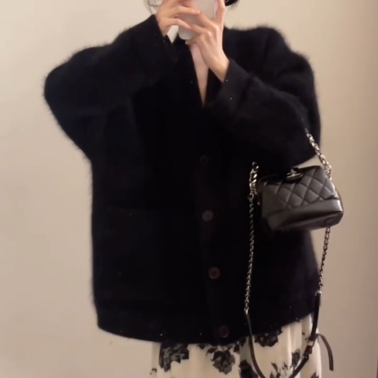 2025秋季新款外套女长毛水貂绒开衫加厚宽松外套慵懒风外穿打底