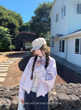 网图街区漫步蝙蝠袖复古短款机车夹克外套女秋季韩系休闲