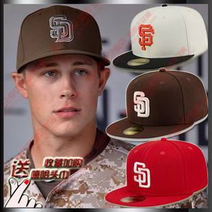 帽子不可调节平沿帽SD教士队棒球帽户外运动出游防晒嘻哈男女板帽