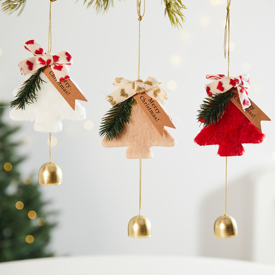 2025圣诞节装饰品新款圣诞树挂件蝴蝶结铃铛风铃挂饰场景布置道具