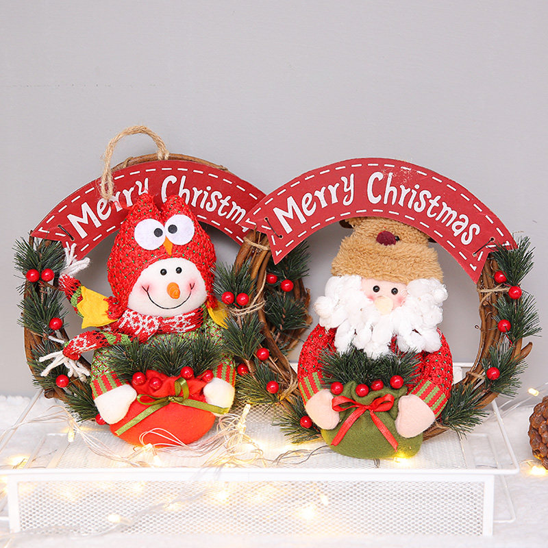 雪人花环圣诞节装饰品鸣企