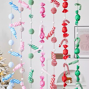 圣诞节装饰品糖果串圣诞拐杖球挂件吊饰圣诞树装饰场景氛围布置