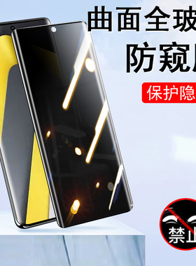 适用小米pocom8pro防窥钢化膜poco m8防偷窥屏幕贴m8pro手机保护隐私贴膜全屏防爆玻璃壳mon屏保screen无尘仓