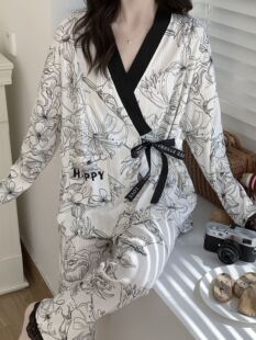 和服孕妇睡衣秋款 孕晚期哺乳套装 产后纯棉十月份穿夏季 月子服秋季