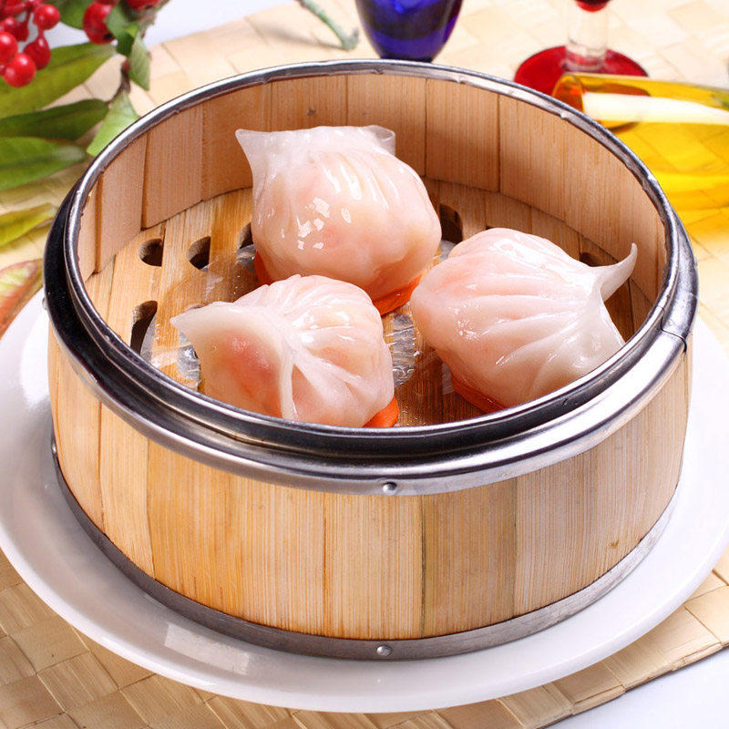 广式早茶餐厅商用蒸笼点心蒸屉不锈钢包边竹制小笼包蒸饭笼蒸格