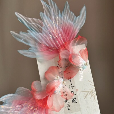 烫花绢纱锦鲤发夹发夹仙气灵动