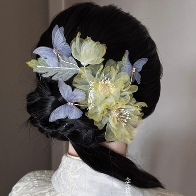 平价花朵头饰白菜烫花仙气发夹
