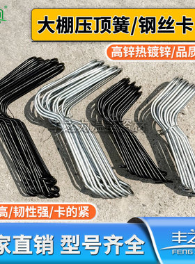 丰之力包邮温室大棚配件压顶簧钢管卡扣钢丝夹顶弹簧连接管十字卡