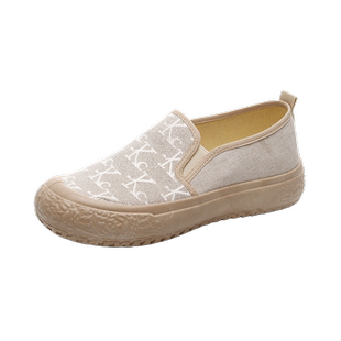 春夏新款老北京布鞋女鞋透气休闲厚底帆布鞋平底防滑一脚蹬渔夫鞋