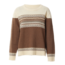 【商场同款】Famecoco范可儿费尔岛羊毛宽松针织毛衣女FAB8DB021