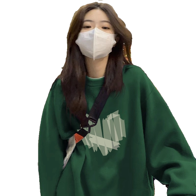 纯棉圆领卫衣女中长款加绒外套潮