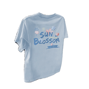 2026夏季新款蓝色纯棉短袖t恤女宽松百搭正肩小个子半袖体恤上衣