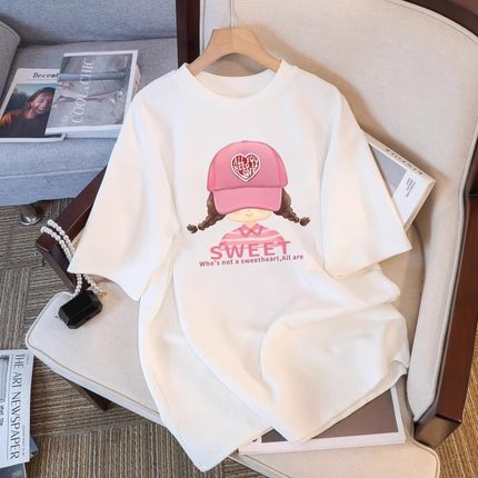 夏季白色纯棉短袖t恤女2025新款爆款设计感小众半袖体恤大码上衣