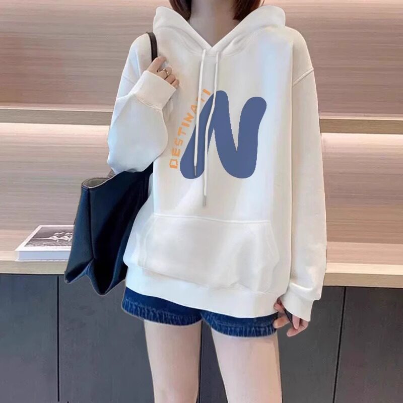 白色连帽纯棉卫衣女春秋新款爆款2025早秋女装小个子百搭加绒外套,女装/女士精品,卫衣/绒衫,淘宝优惠券,粉丝福利购,淘宝优惠卷