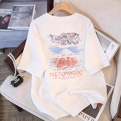 美式潮牌短袖t恤女纯棉大码体恤