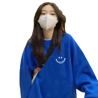 克莱因蓝纯棉卫衣女新款加绒加厚