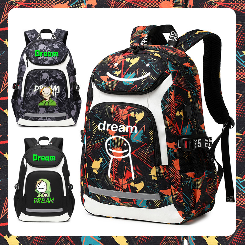 Dream书包大容量双肩包男初中生小学生背包我的世界周边2025新款