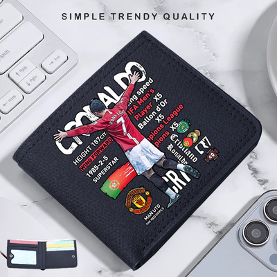 梅西周边C罗姆巴佩大学生钱包卡包一体男短款大容量初中高中生潮