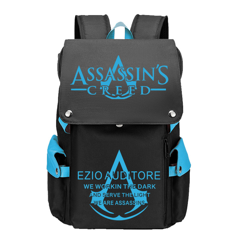 刺客信条印花书包背包双肩包