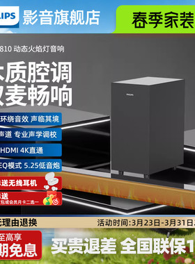 飞利浦TAB4810火焰屏K歌回音壁电视音箱2.1声道低音炮套装