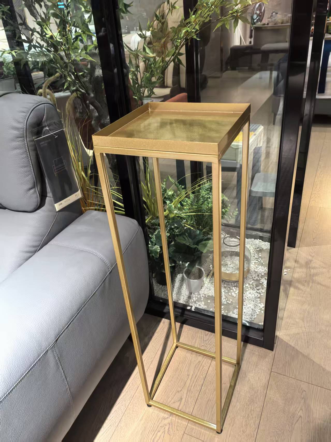 手工铁艺花架落地置物架创意装饰空间茶室摆件新中式花几边几架