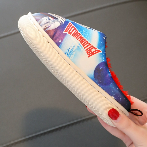 Ultra, детские тапочки для мальчиков, демисезонный удерживающий тепло Ультрамен Тига, нескользящая детская сумка для обуви, мягкая подошва