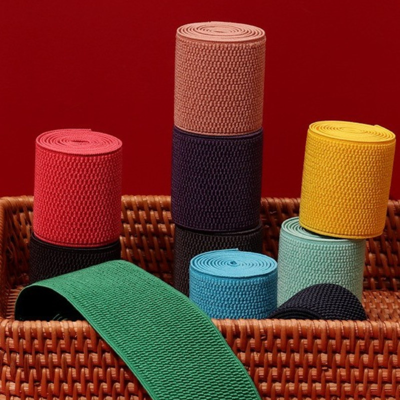 裤子用裤腰6cm橡皮筋松紧带弹力加厚橡筋扁彩色皮筋腰封宽紧松筋