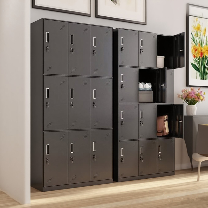 更衣柜黑色员工宿舍铁皮储物柜
