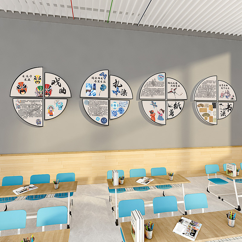 幼儿园教室文化墙布置环创墙贴中国非遗传统文化装饰走廊自粘贴纸,家居饰品,文化墙贴,淘宝优惠券,粉丝福利购,淘宝优惠卷