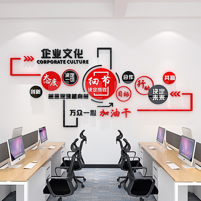 公司企业文化立体墙贴大厅入户形象墙面装饰励志标语贴纸布置自粘,家居饰品,文化墙贴,淘宝优惠券,粉丝福利购,淘宝优惠卷