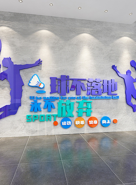 羽毛球馆壁贴画 画压克力体育运动馆墙面装饰网红文字墙励志标语