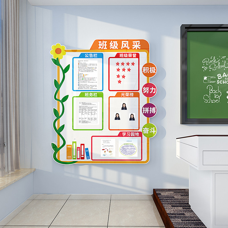 学习园地评比公告栏开学季教室布置立体墙贴中小学班级文化墙装饰,家居饰品,文化墙贴,淘宝优惠券,粉丝福利购,淘宝优惠卷