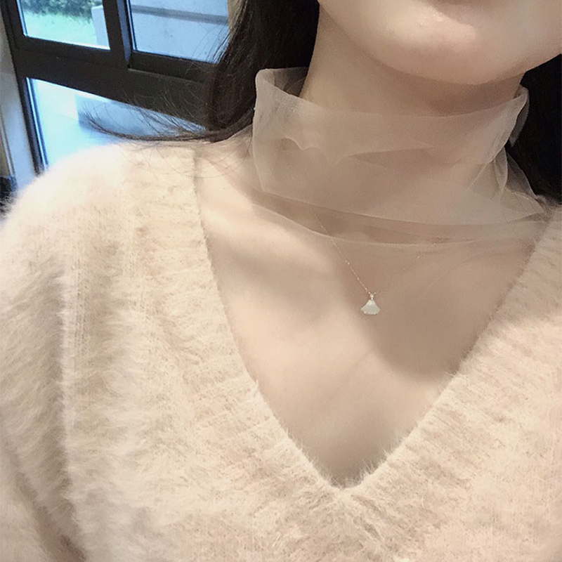 蕾丝打底衫女配毛衣冬新款纱衣高领内搭叠穿网纱上衣1204w