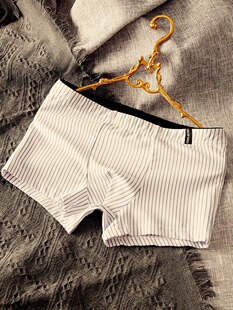 男生条纹男款 运动潮流短裤 平角四角裤 3条 裤 内裤 头男式 衩 纯棉男士