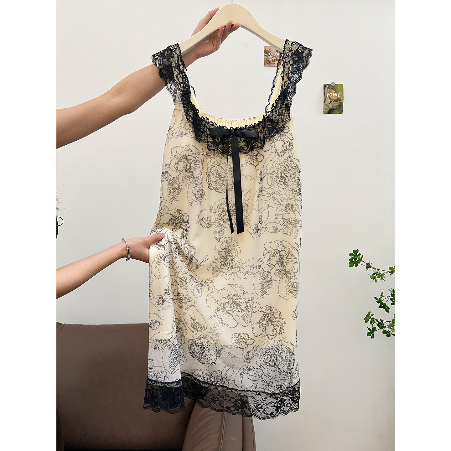 带胸垫吊带睡裙女夏季网纱2026新款可外穿薄款无袖睡衣夏天家居服