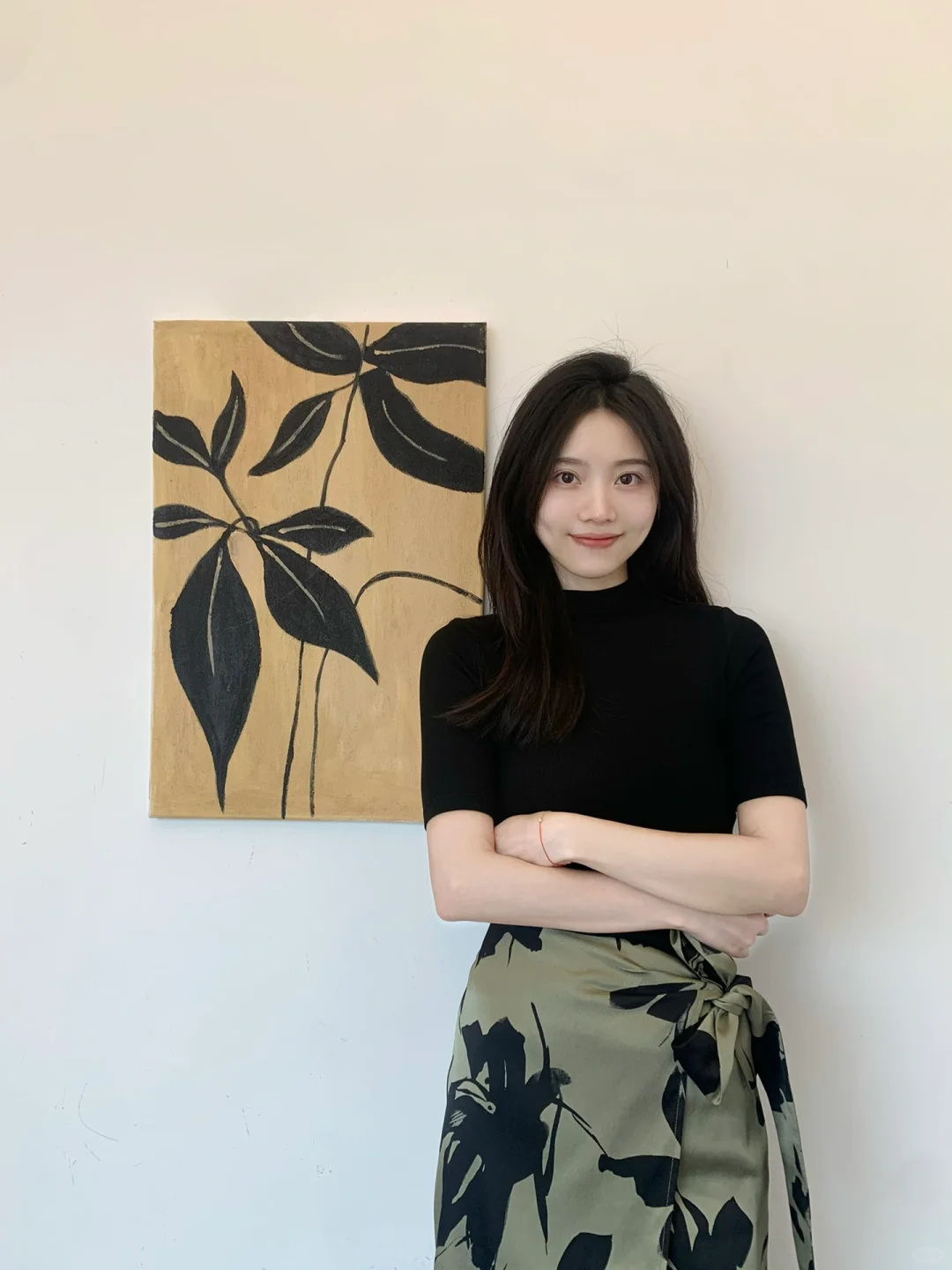 黑色半高领冰丝针织短袖女春秋薄款修身内搭打底衫半袖五分袖上衣