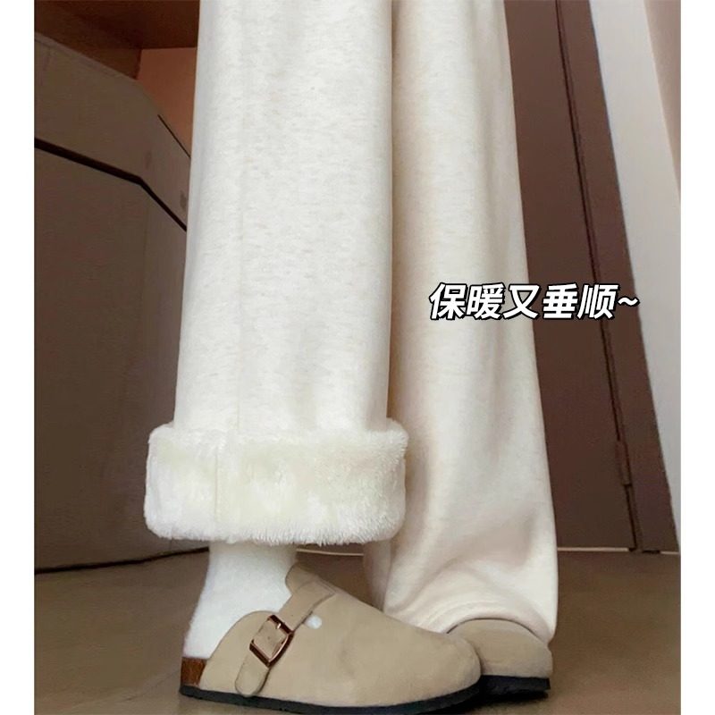 燕麦白糯米裤女秋冬加绒加厚外穿休闲棉裤宽松羊羔绒裤子阔腿裤,女装/女士精品,休闲裤,淘宝优惠券,粉丝福利购,淘宝优惠卷