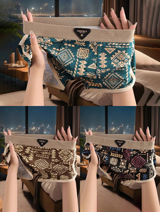 美式 亲肤不勒平角短裤 潮流男士 女运动纯棉抗菌四角裤 内裤 4条装