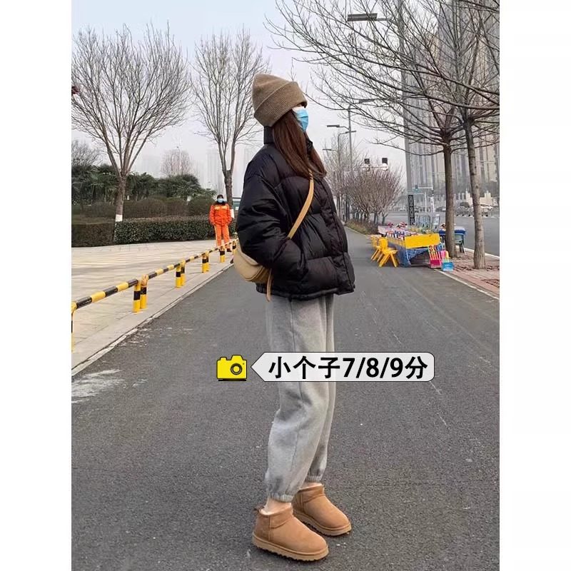 小个子灰色加绒卫裤女秋冬高腰灯笼裤八分裤显高加绒束脚运动裤,女士内衣/男士内衣/家居服,保暖裤,淘宝优惠券,粉丝福利购,淘宝优惠卷