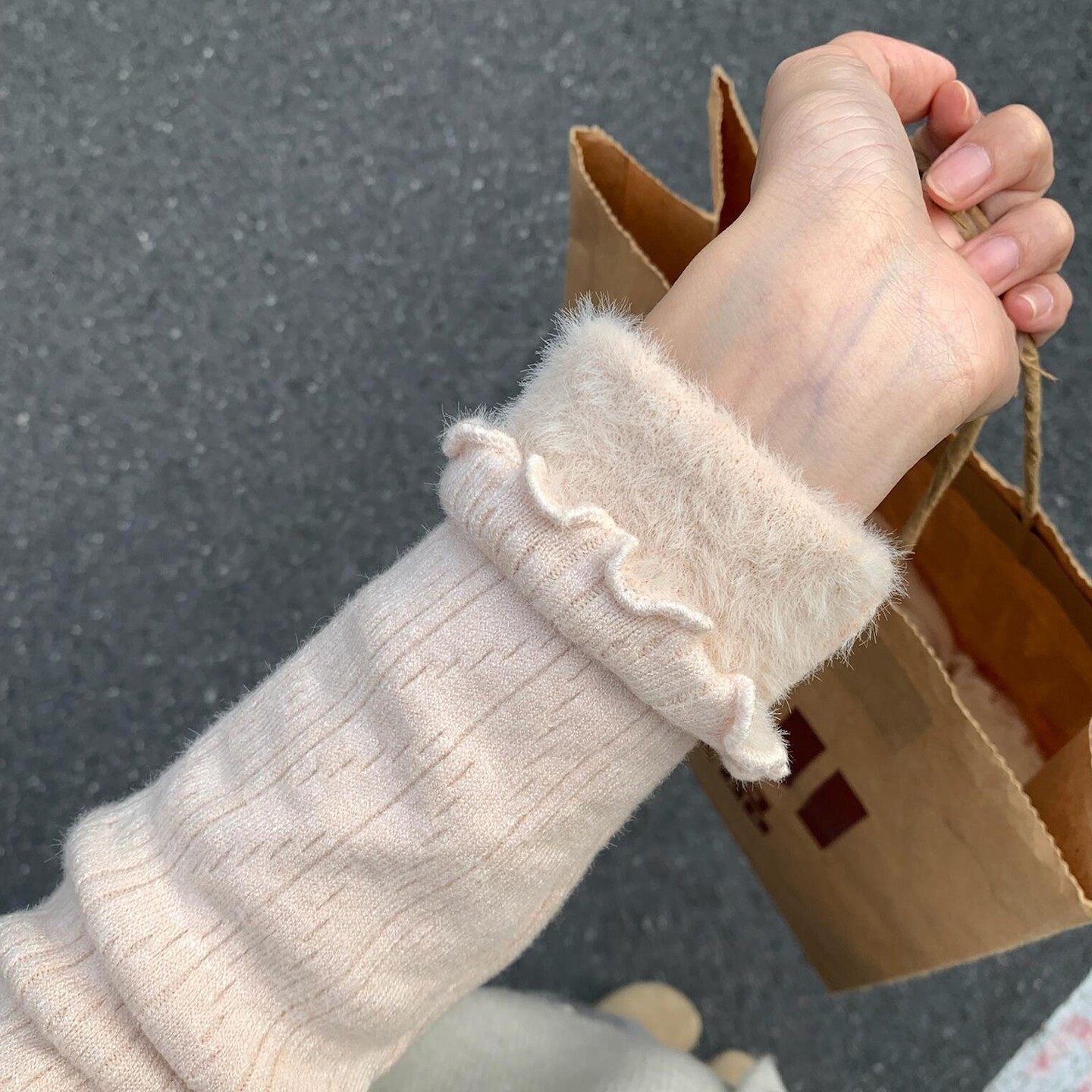 加绒加厚粉色半高领毛衣可外穿皮草内搭高级感保暖针织打底衫上衣