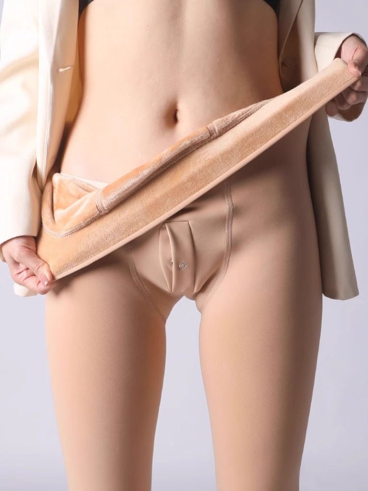 男士光腿神器冬季加绒加厚大码肤色连裤袜肉色打底裤踩脚保暖裤