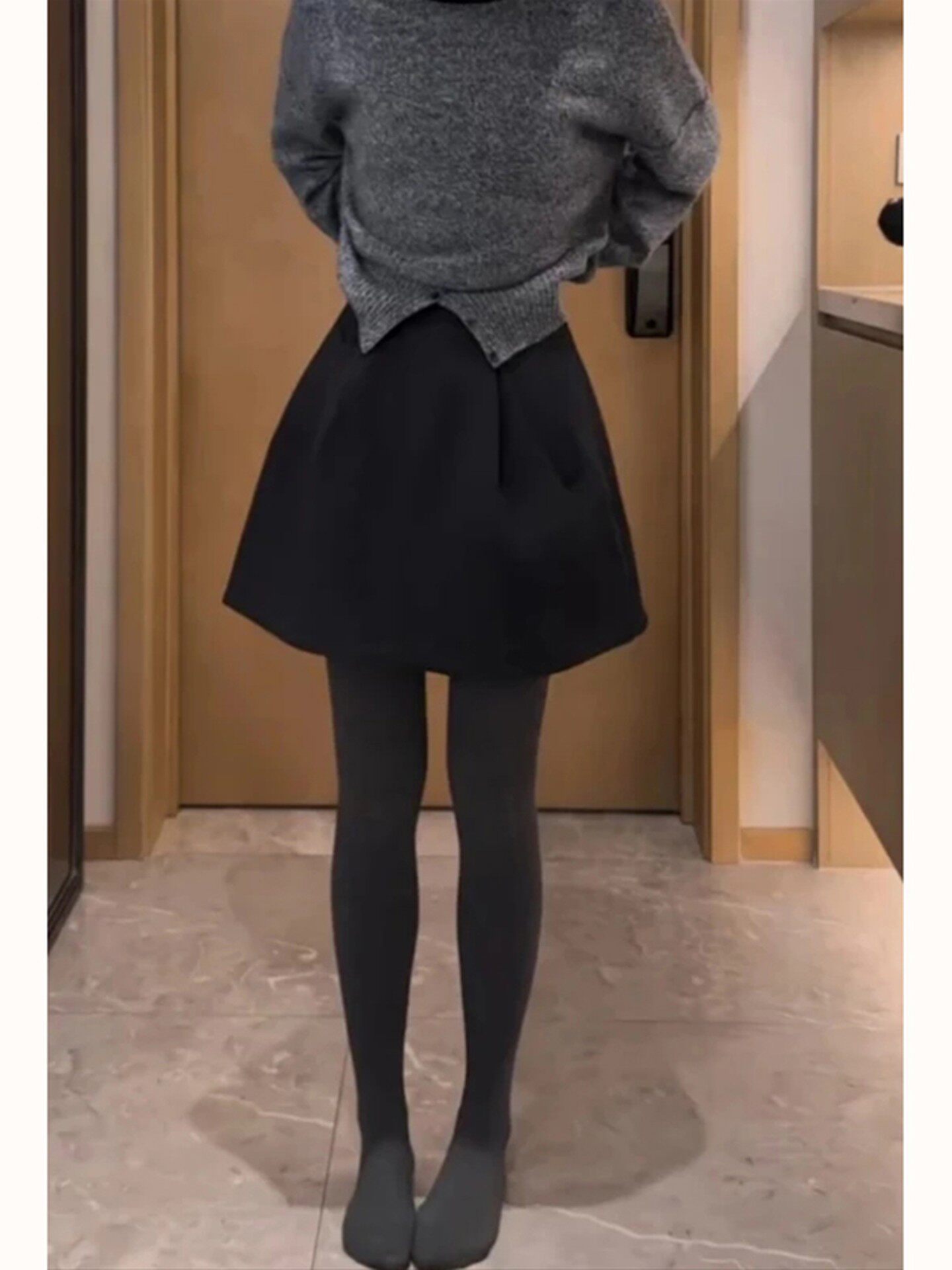 秋冬款加厚休闲半身裙女梨形身材大码高腰小个子显瘦欧货毛呢短裙