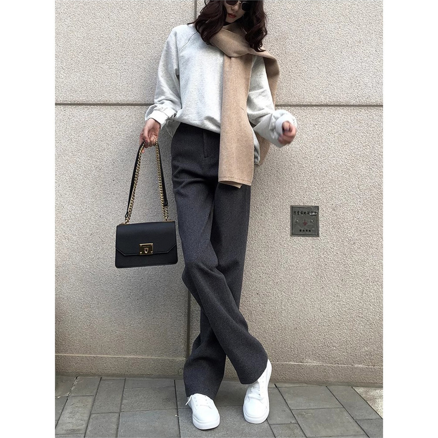 灰色直筒毛呢裤女秋冬新款加厚保暖西装裤小个子高级感窄版阔腿裤,运动/瑜伽/健身/球迷用品,瑜伽t恤,淘宝优惠券,粉丝福利购,淘宝优惠卷