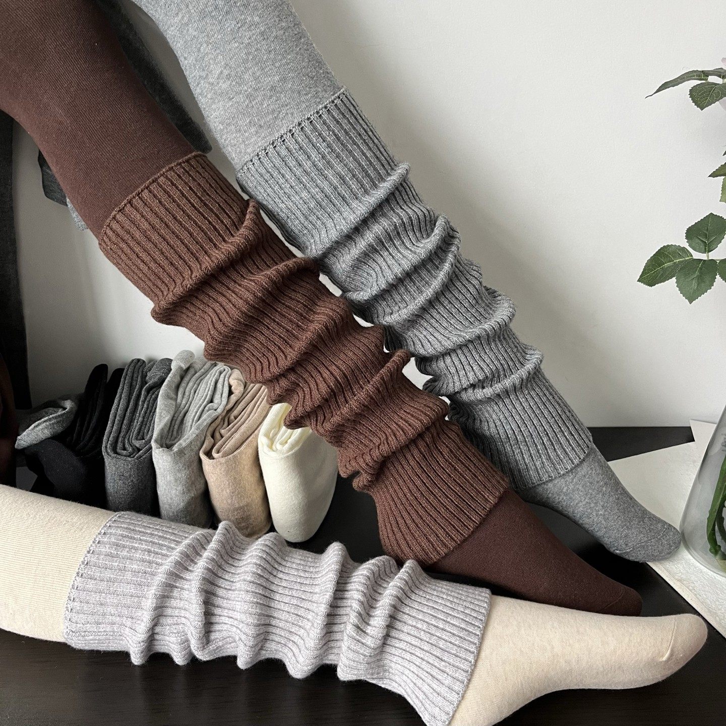美式复古烟灰色羊毛袜套女秋冬季时髦百咖啡色针织腿套小腿堆堆袜,户外/登山/野营/旅行用品,速干T恤,淘宝优惠券,粉丝福利购,淘宝优惠卷