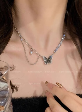 个性甜酷气质毛轻奢锁骨链配饰