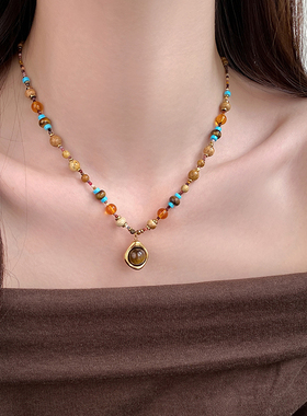 波西米亚复古串珠项链女